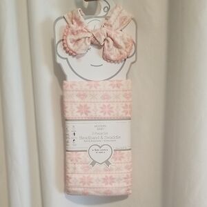 Pink Headband & Swaddle Set